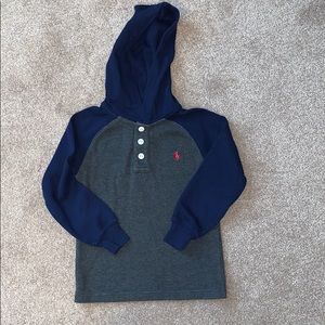 Ralph Lauren Waffle Knit Hooded Long Sleeve